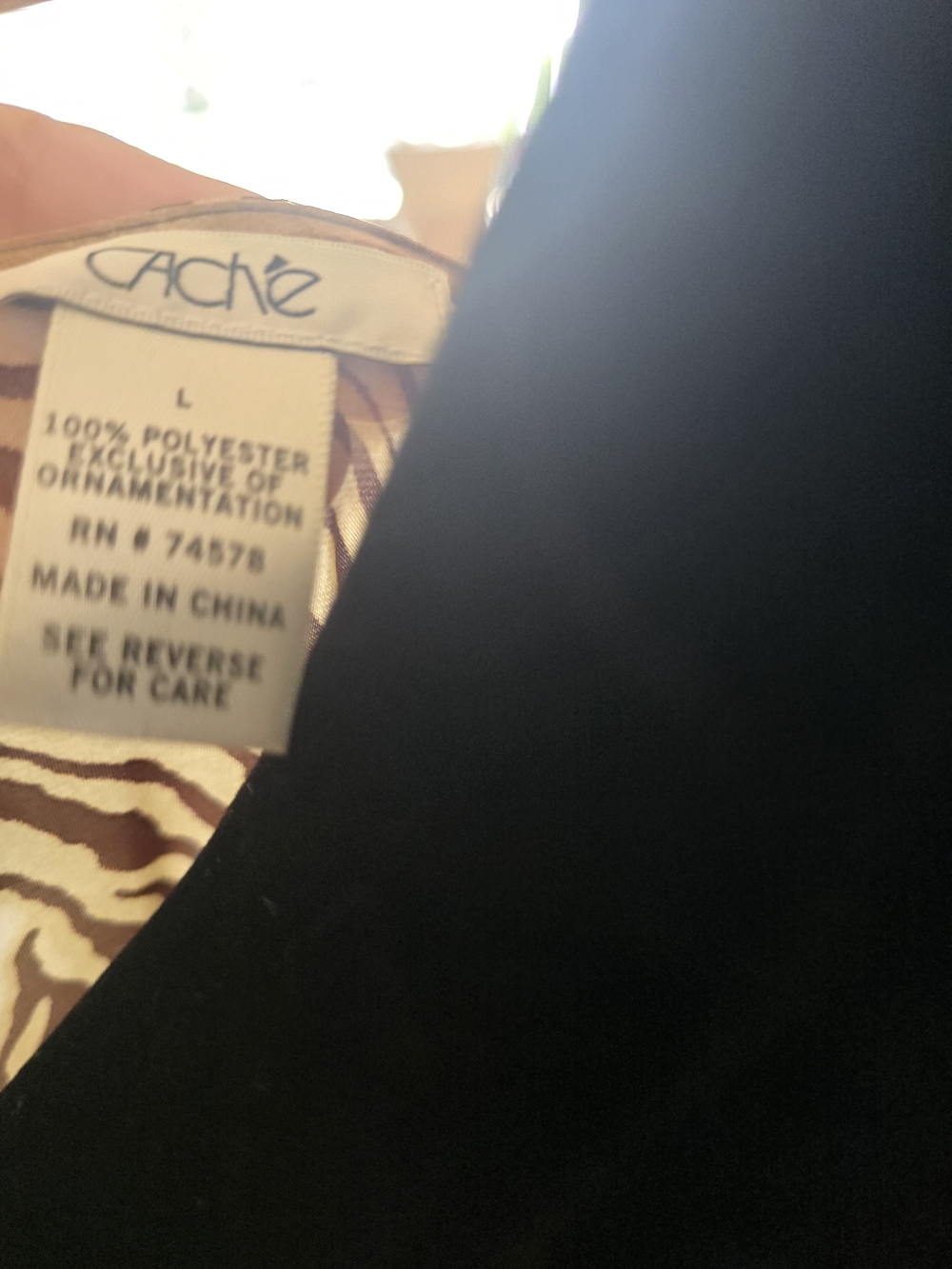 Cache Brown and Cream Sequin-Trim Zebra Print Tunic - Picture 4 of 4